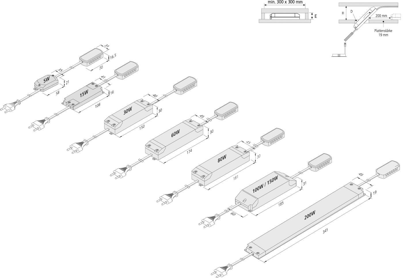 LED-Trafo 80W 24V IP20 Kstgeh stat 181x45x30mm