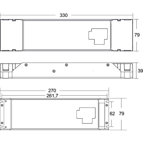 LED-Steuerung 1-200W 24V IP20 DALI dyn Metallgeh Dimmung DALI 330x79x39mm