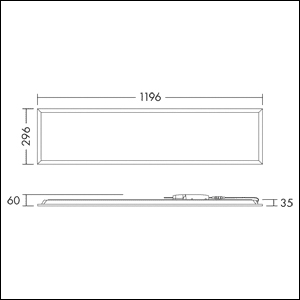 LED-Panel ANNA 30-36W 3000-4000K 4400lm ws IP40 1196x296x60mm