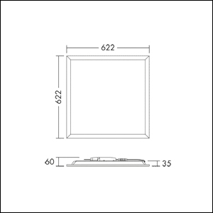 LED-Panel ANNA 30-36W 3000-4000K 4400lm ws IP40 622x622x60mm