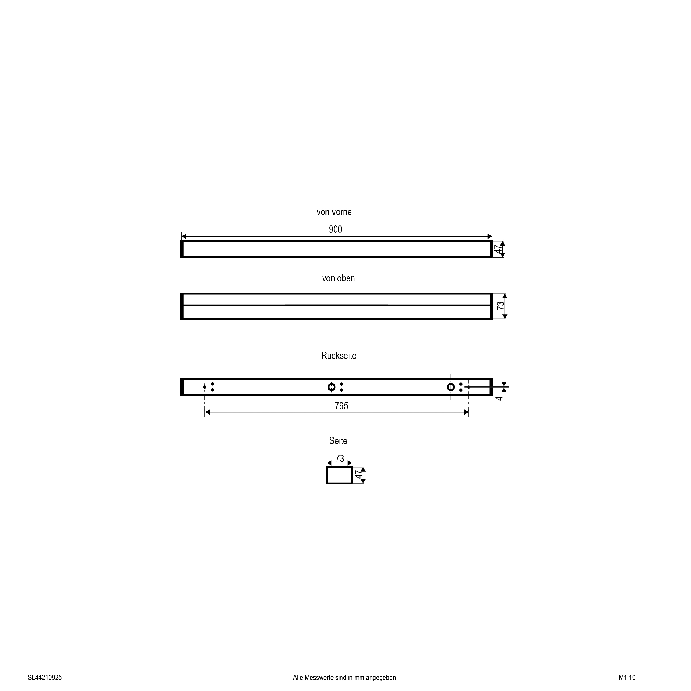 LED-Spiegelleuchte 10-21W 3000-5700K sw 2648lm IP44 900x47x73mm