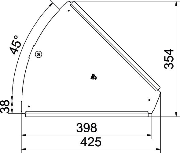 Deckel Bogen Edst vz Drehriegel 400x425mm f.Kabelrinne