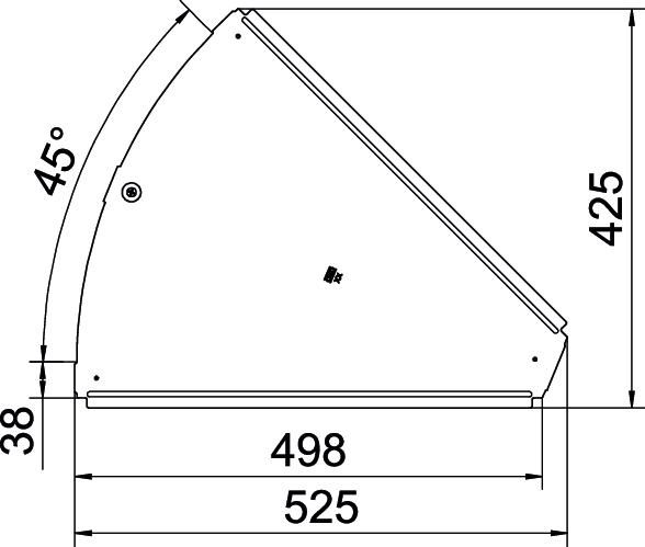 Deckel Bogen Edst vz Drehriegel 500x525mm f.Kabelrinne