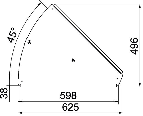 Deckel Bogen Edst vz Drehriegel 600x625mm f.Kabelrinne