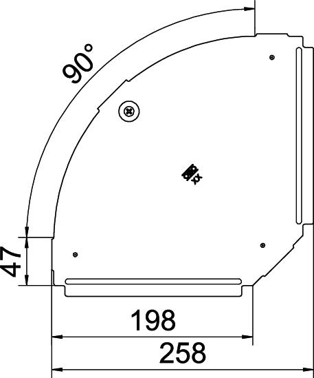 Deckel Bogen Edst vz Drehriegel 200x257mm f.Kabelrinne