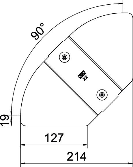 Deckel Bogen Edst vz Drehriegel 150xmm f.Kabelrinne