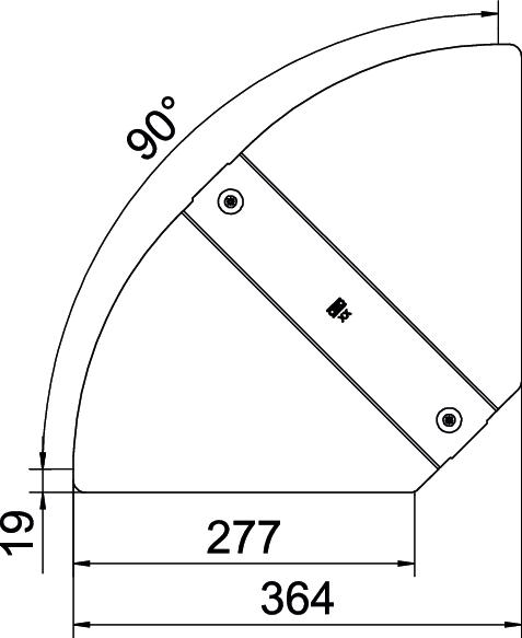 Deckel Bogen Edst vz Drehriegel 300xmm f.Kabelrinne