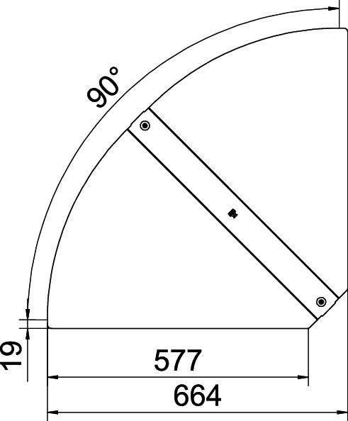 Deckel Bogen Edst vz Drehriegel 600xmm f.Kabelrinne