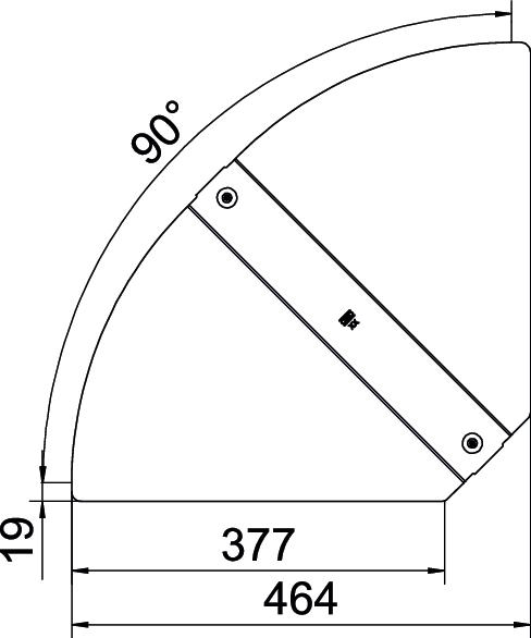 Deckel Bogen Edst vz Drehriegel 400xmm f.Kabelrinne