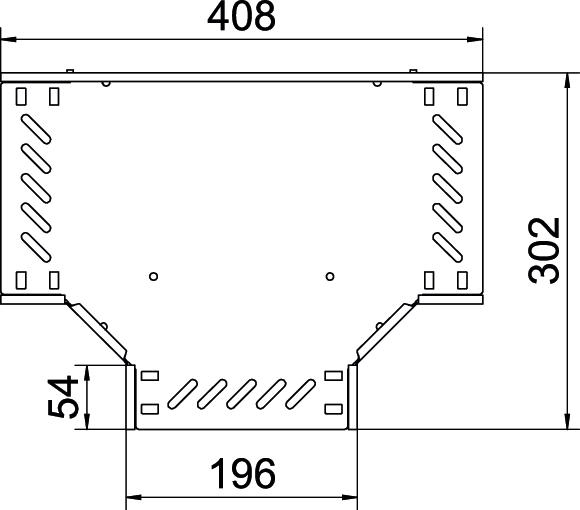 T-Stück Kabelrinne ST 35x200mm vz horiz int.Verb