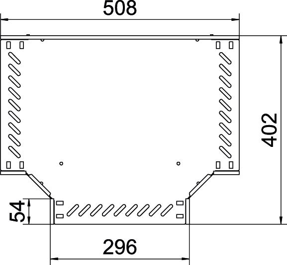 T-Stück Kabelrinne ST 35x300mm vz horiz int.Verb