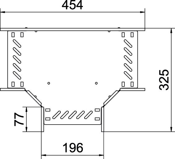 T-Stück Kabelrinne ST 60x200mm vz horiz int.Verb