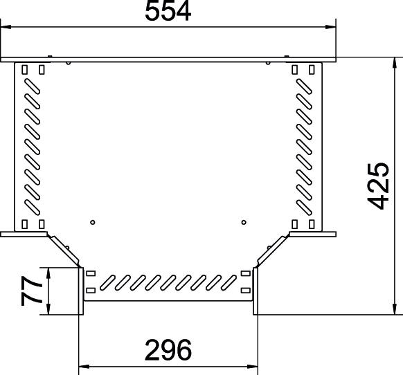 T-Stück Kabelrinne ST 60x300mm vz horiz int.Verb