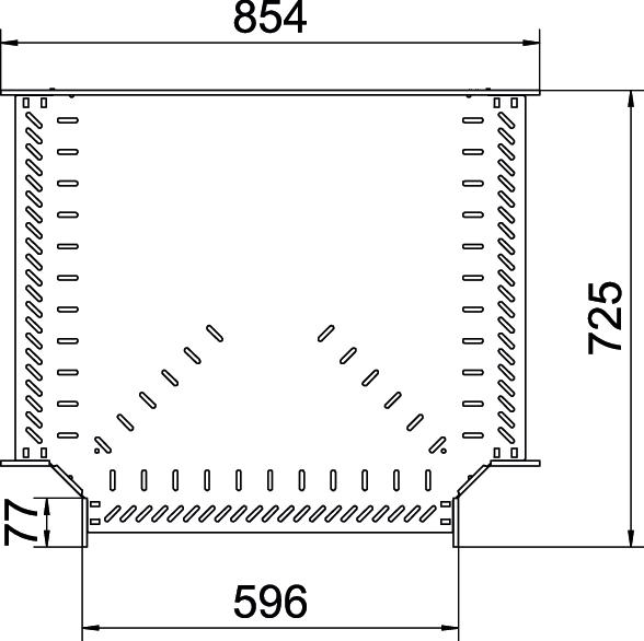 T-Stück Kabelrinne ST 60x600mm vz horiz int.Verb