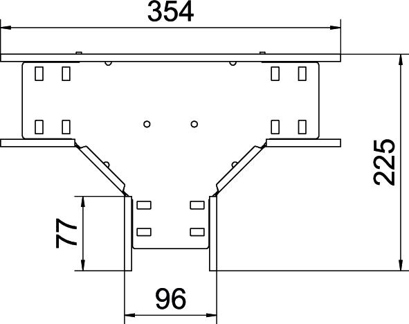 T-Stück Kabelrinne ST 60x100mm vz horiz int.Verb