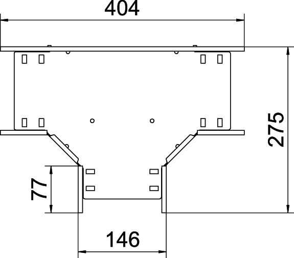 T-Stück Kabelrinne ST 60x150mm vz horiz int.Verb