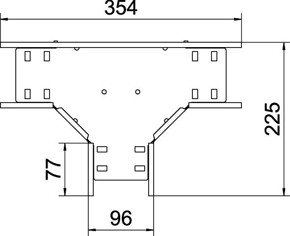 T-Stück Kabelrinne ST 110x100mm vz horiz int.Verb