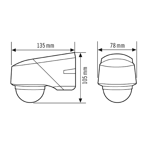 Bewegungsmelder-Bus KNX AP sw 115-230° v83-166° 2,5m Unterkriechschutz