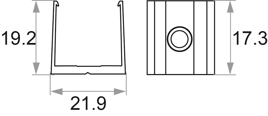 Befestigungsset ws VARDAflex Eco AC Kst L17,3mm H19,2mm