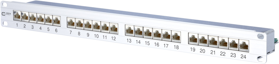 Patchpanel 24Ports 1HE Cat6A Schirm 19Zoll-Einbau 44,45x482,6x90,5mm