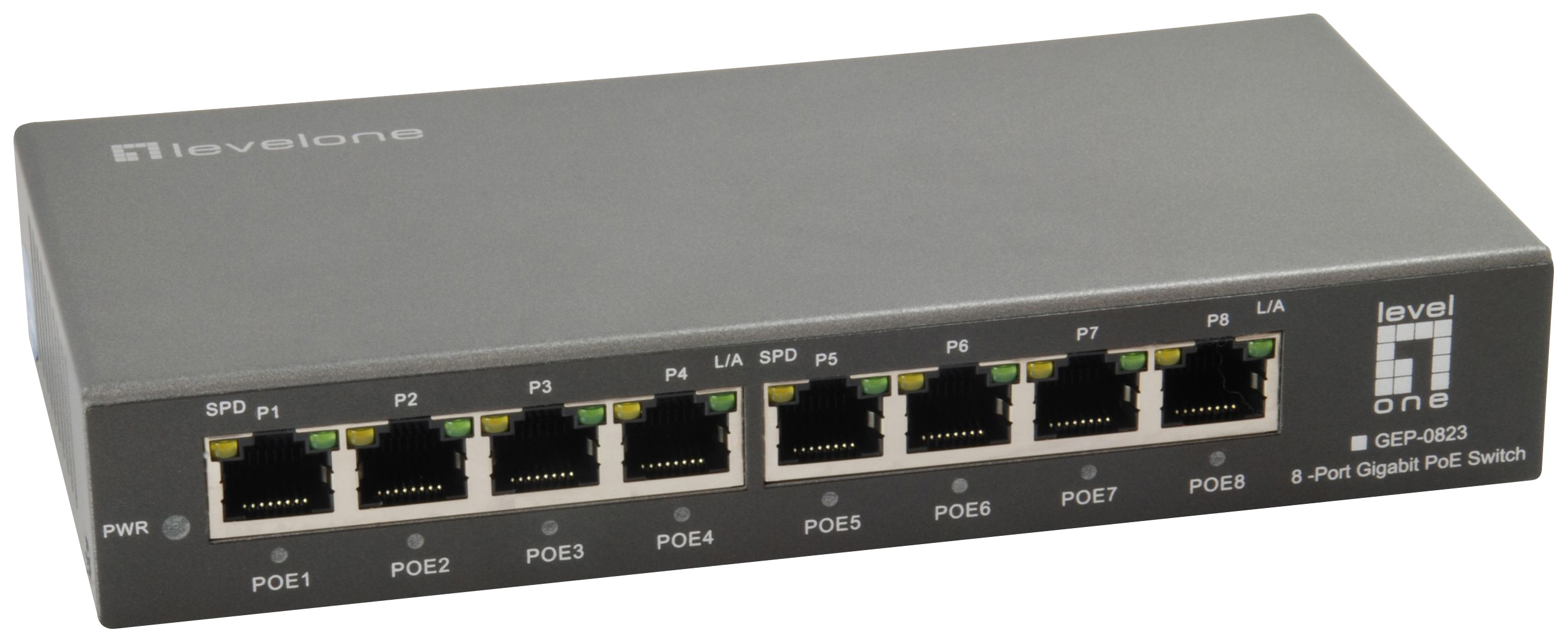 Tischswitch 802.3 af (PoE) Switch 8x10/100/1000Mbps