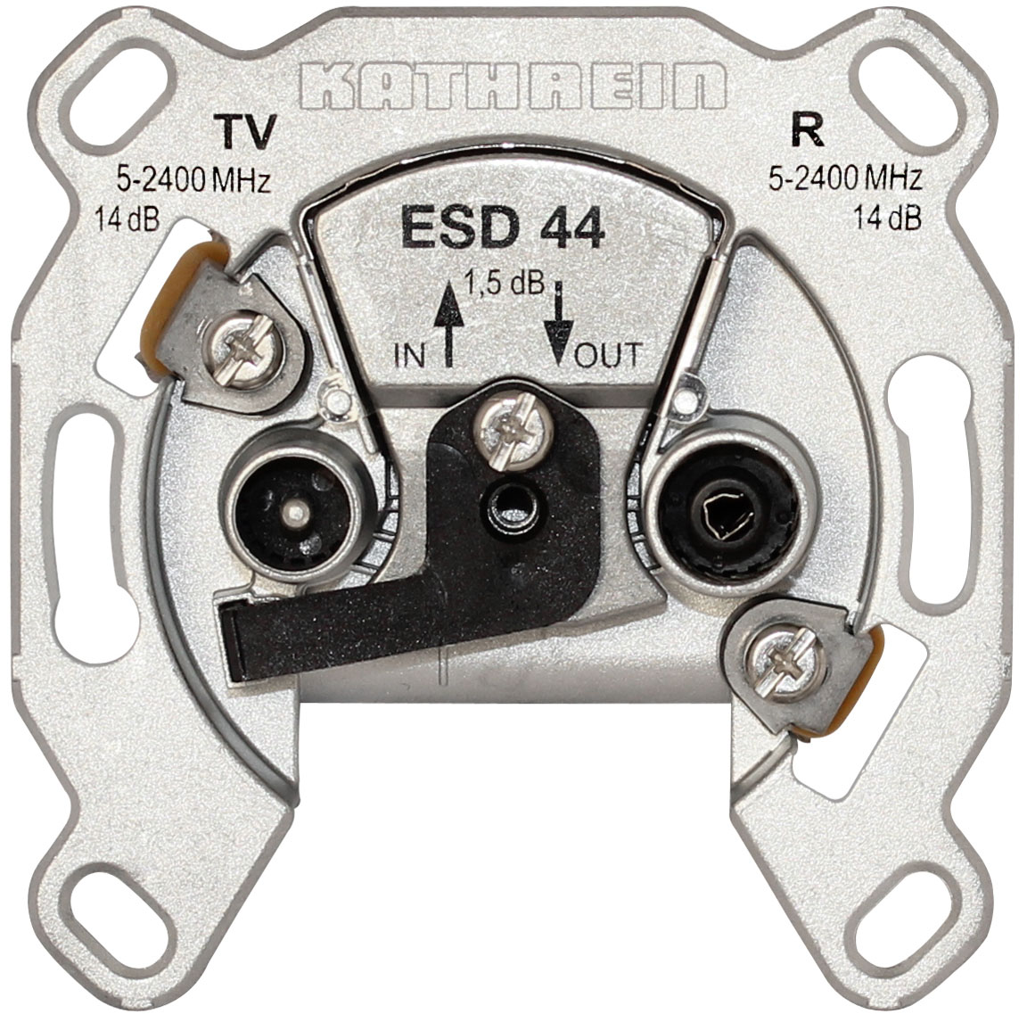 Durchgangsdose Sat/BK 2f 14,5dB/860 15dB/2150 1dB/860 1,6dB/2150 5-862MHz/TV