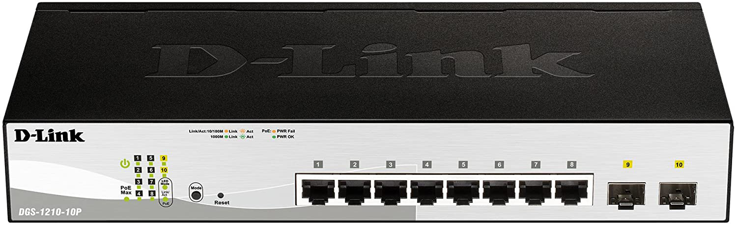 Gigabit Switch 8x10/100/1000(PoE+) + 2x Gigabit SFP