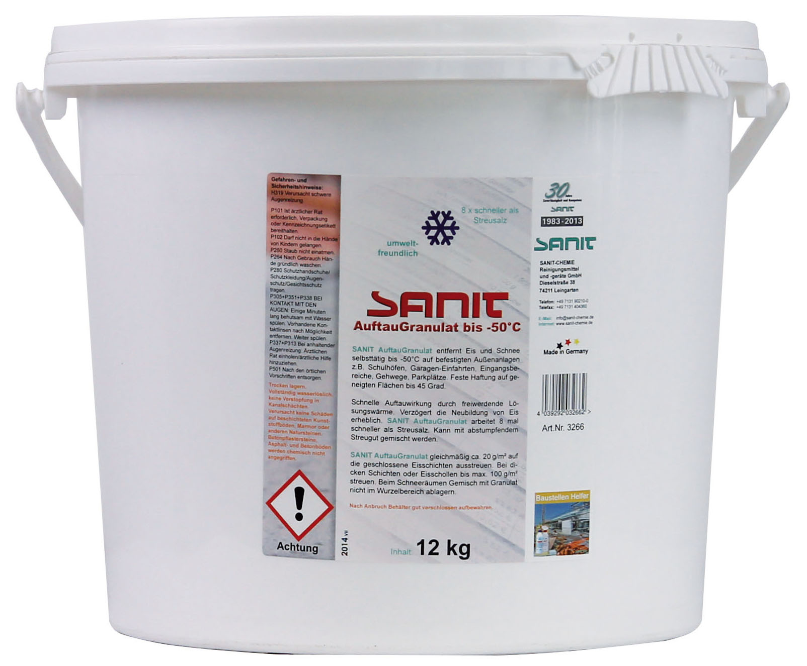 Sanit Auftau-Granulat 12 kg, Eimer, bis -50 °C