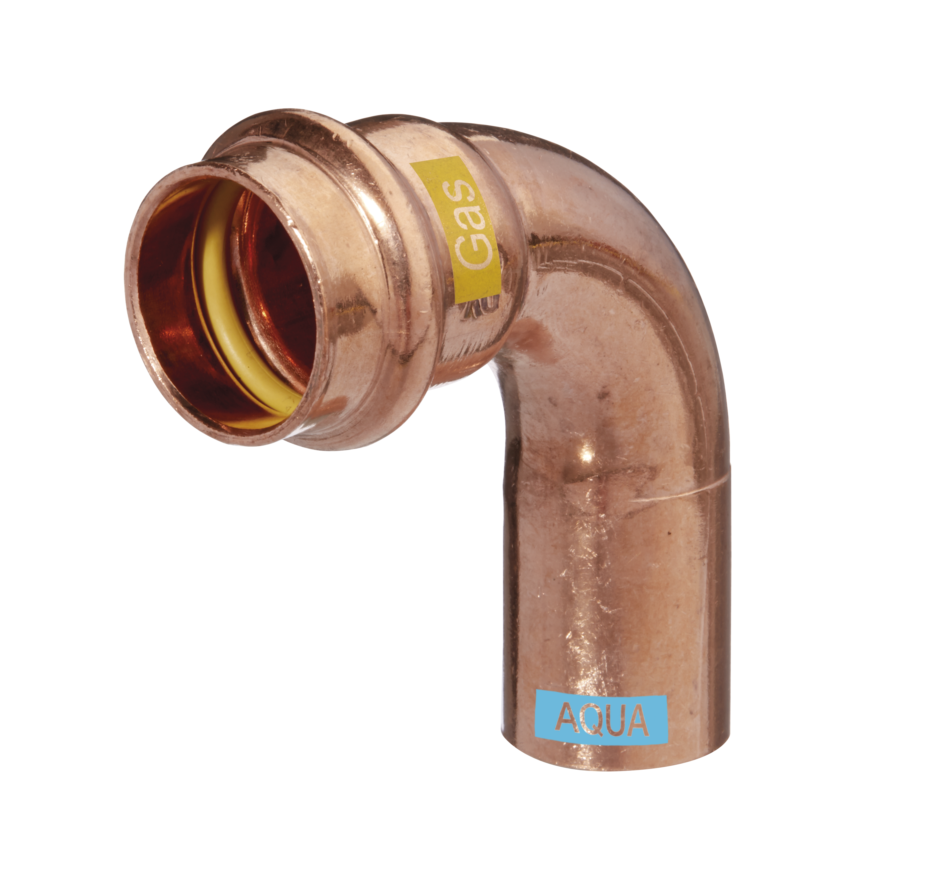 HS Bogen V-Press Copper AQUAGAS 22 x 22 mm, 90Grad/IA