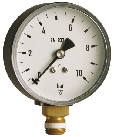 Afriso Rohrfedermanometer RF 63 radial 0/10 bar, G 1/4 B, Gehäuse-d&#x3D; 63mm