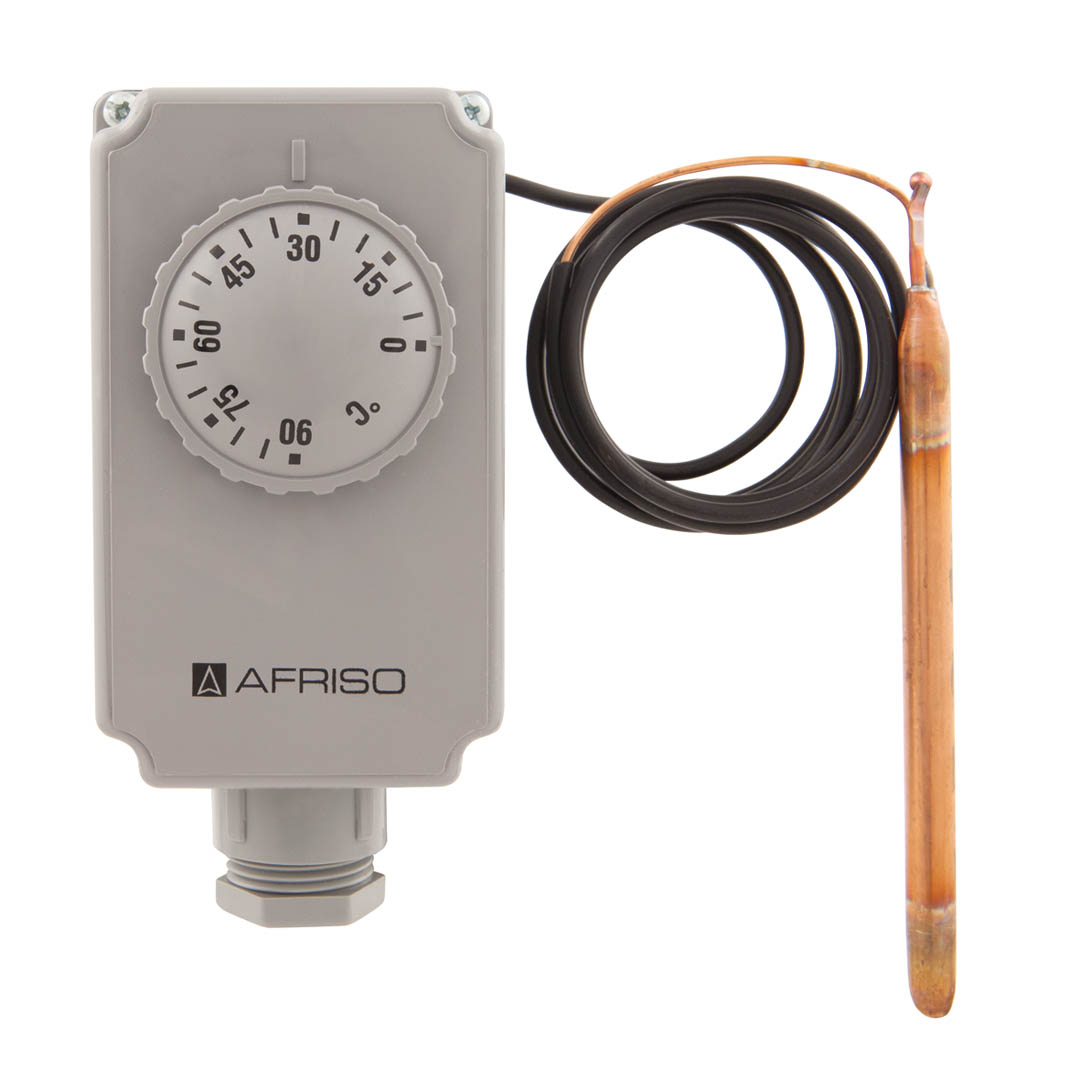 Afriso Gehäuse-Thermostat GTK/7RD, 0/90 °C, 2000 mm, mit Kapillar, außenliegend