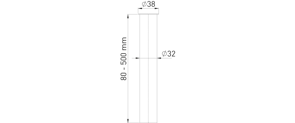 ASW Bördelrohr gebürstet, 32 x 250 mm, Edelstahl