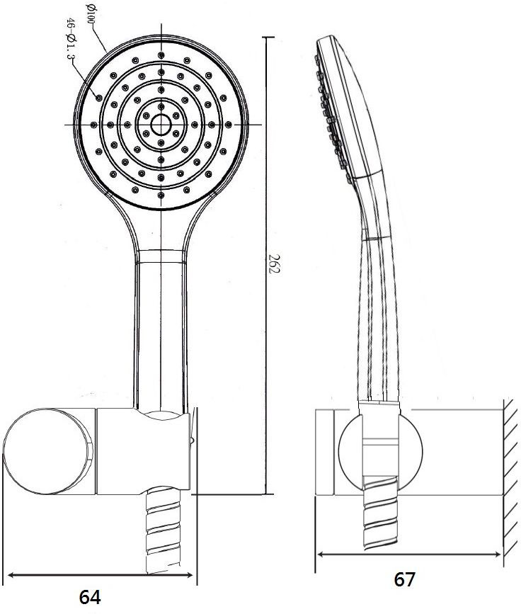 AQVAZONE Wannenset AQVA PLUS 1-strahlig, chrom, mit Handbrause, Brauseschlauch 1250 mm