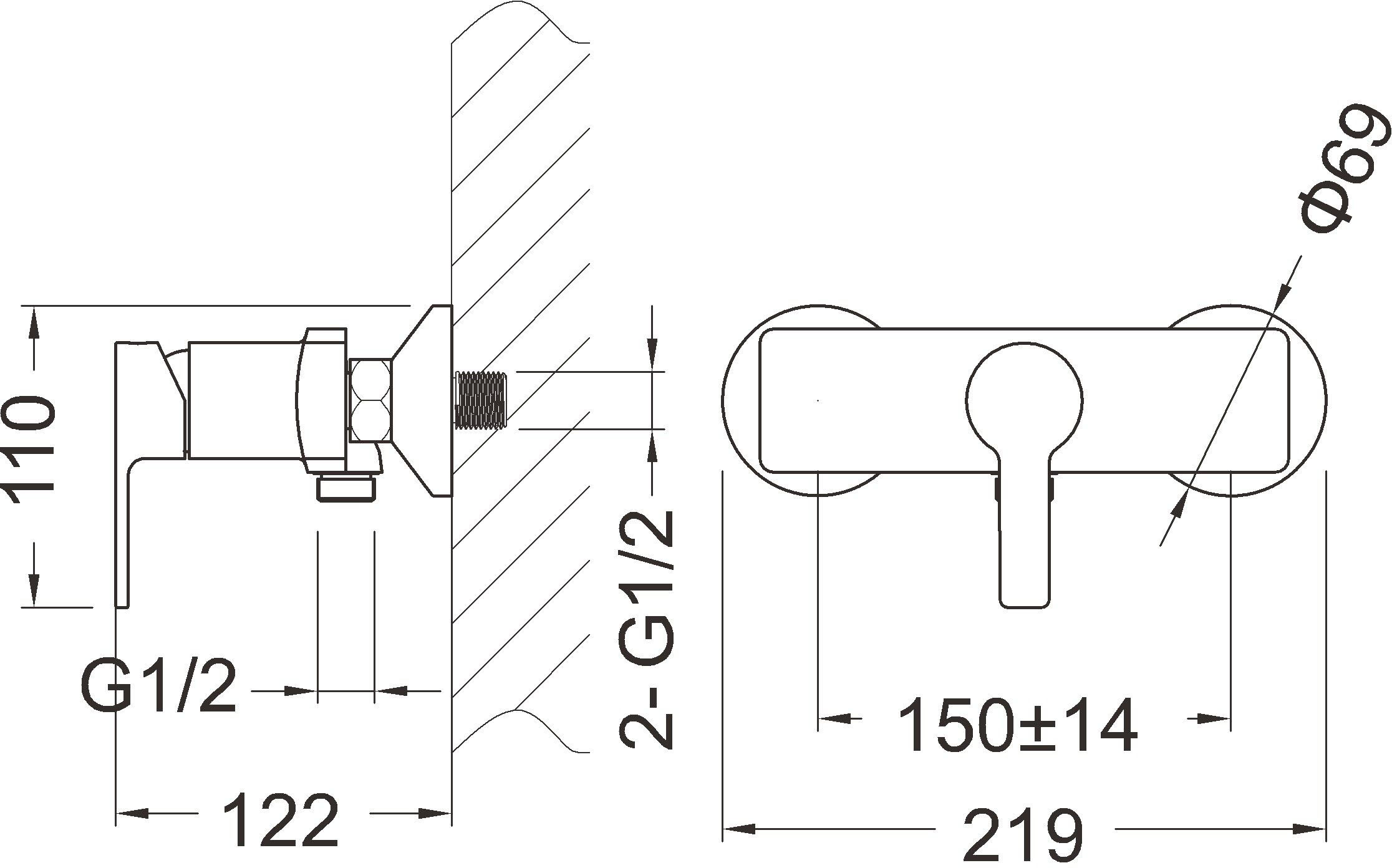 AQVAZONE Brause-Einhebelmischer AQVA FLOW Abgang 1/2&quot;, chrom