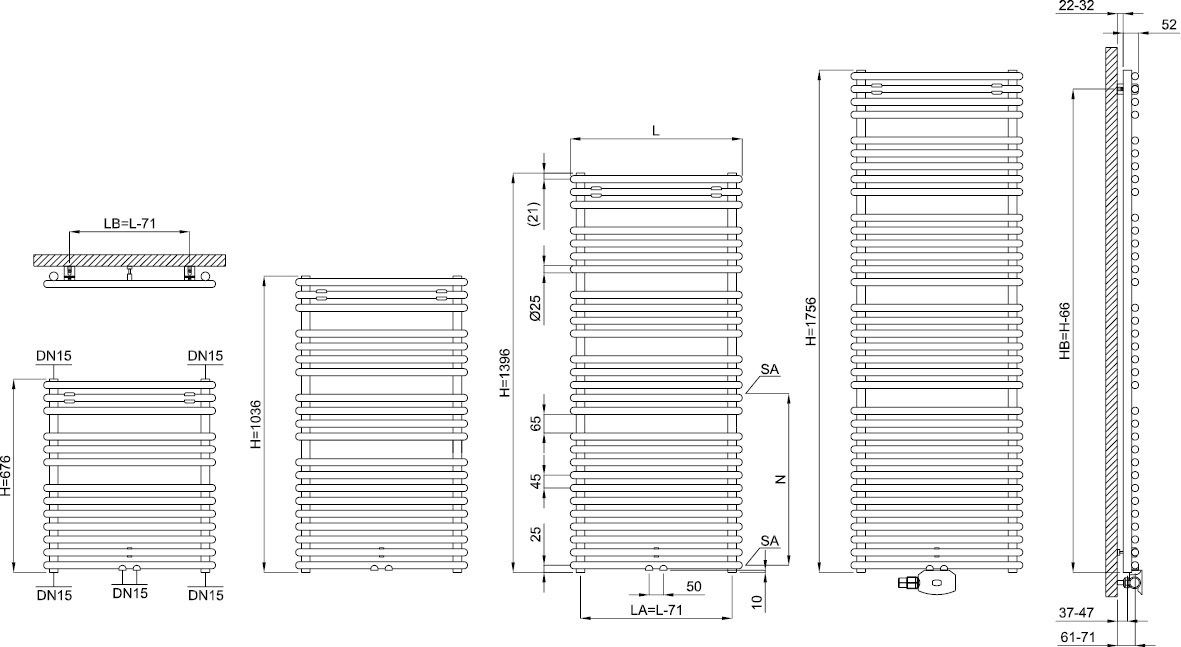 Bemm Elektro-Badheizkörper Cobo 1 676 x 601 mm, silbermetallic