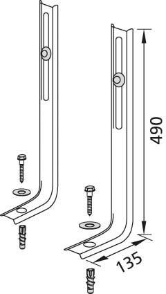 Burda Tragstützen TS Höhe 490 mm, für Kombiset WC-Elemente