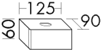Burgbad Box 12,5 x 6 x 9 cm, mit Deckel, schwarz
