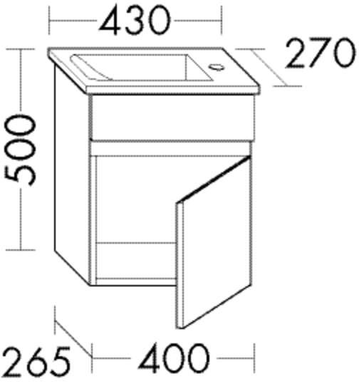 Burgbad Keramik-Waschtisch Unterschrank-Set Bel 43x50x27cm, Lackiert Matt