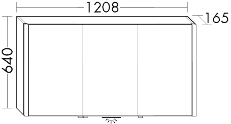 Burgbad Spiegelschrank Bel 120,8 x 64 x 16,5 cm, Thermo, vertikale LED-Beleuchtung-/Waschtischbeleuchtung