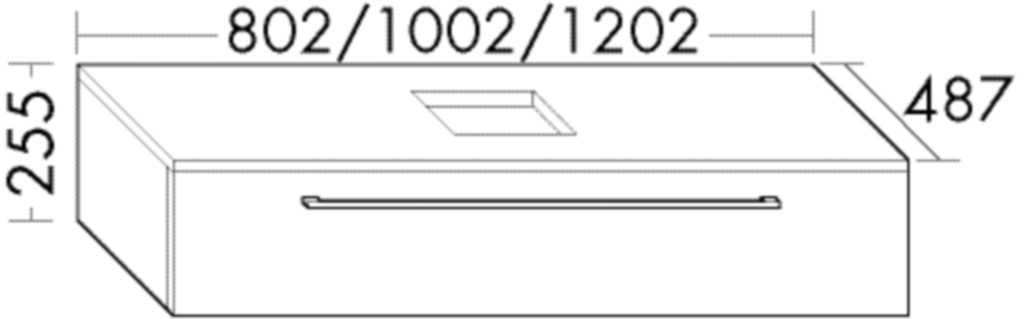 Burgbad Waschtischunterschrank Bel 100 x 25,5 x 48,7 cm, Lackiert Hochglanz, 1 Schublade