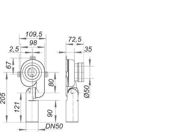 Dallmer Urinal-Absaug-Siphon HL 430 DN 50, 0-90Grad, Polypropylen, hochschlagfest