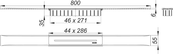 Dallmer Duschrinne CeraFloor Select 800 mm, anthrazit matt