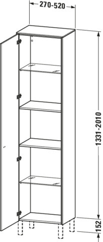 Duravit Hochschrank Brioso Individual, Tür rechts, chrom/Graphit matt