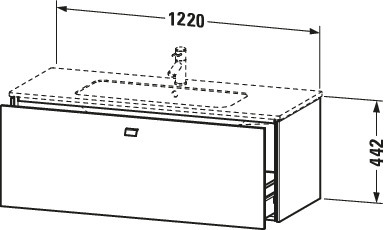 Duravit Waschtisch-Unterschrank Brioso 122 x 47,9 cm, chrom/Nussbaum dunkel, 1 Auszug, wandhängend