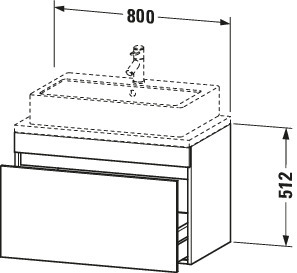 Duravit Waschtisch-Unterschrank Compact DuraStyle 80 x 47,8 cm, Eiche schwarz, für Konsole, 1 Auszug