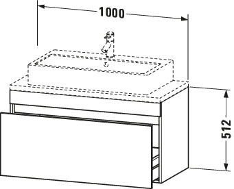Duravit Waschtisch-Unterschrank Compact DuraStyle 100 x 47,8 cm, Eiche natur, für Konsole, 1 Auszug