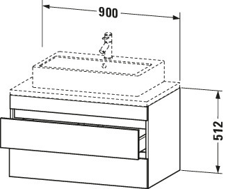 Duravit Waschtisch-Unterschrank DuraStyle 90 x 54,8 cm, Eiche terra, für Konsole, 2 Schubkästen