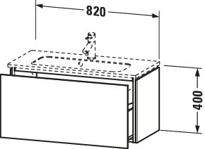 Duravit Waschtisch-Unterschrank Compact L-Cube 82 x 39,1 cm, eiche schwarz, 1 Auszug, wandhängend