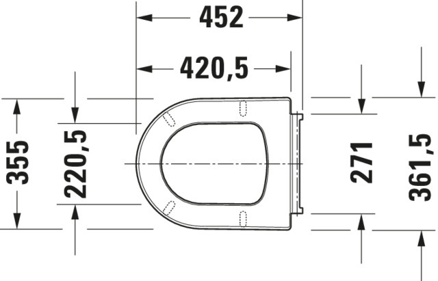 Duravit WC-Sitz Me by Starck Scharniere Edelstahl, mit Absenkautomatik, abnehmbar, weiß