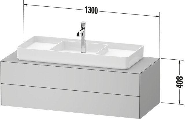 Duravit Waschtisch-Unterschrank White Tulip 130x55cm, Becken links, Eiche natur massiv/weiß seidenmatt, kein Einrichtungssystem/mit Innenbeleuchtung